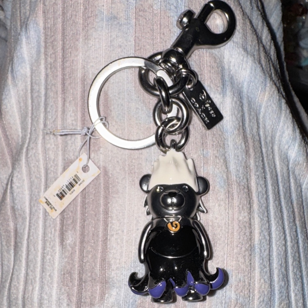 Black and Purple Bear Keychain